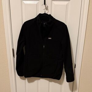 Figs Classic Black Fleece Zip Jacket